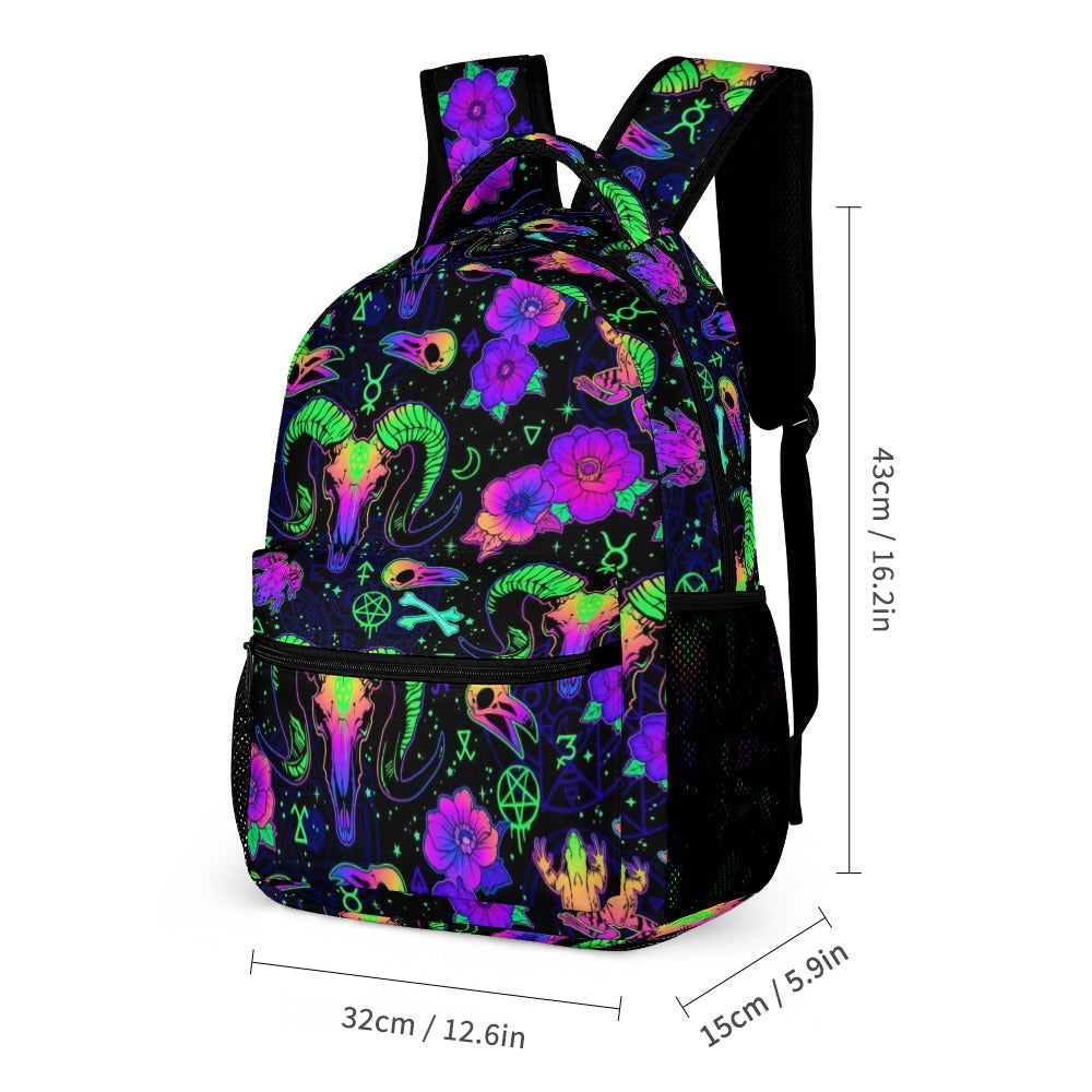 Psychedelic Backpack, Lunchbox, and Wallet Three piece set combination Travel Bag Package Set
