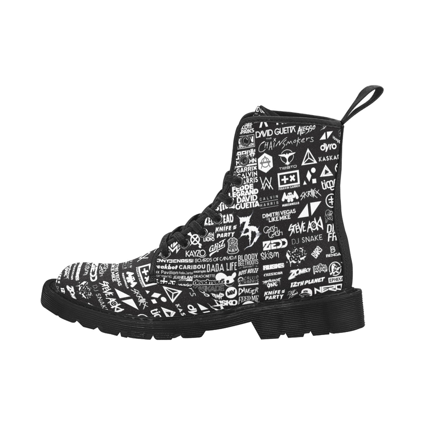 Limited Edition EDM Artists Men's Lace Up Canvas Boots Comfortable Waterproof Festival Camping Hiking Shoes for Men