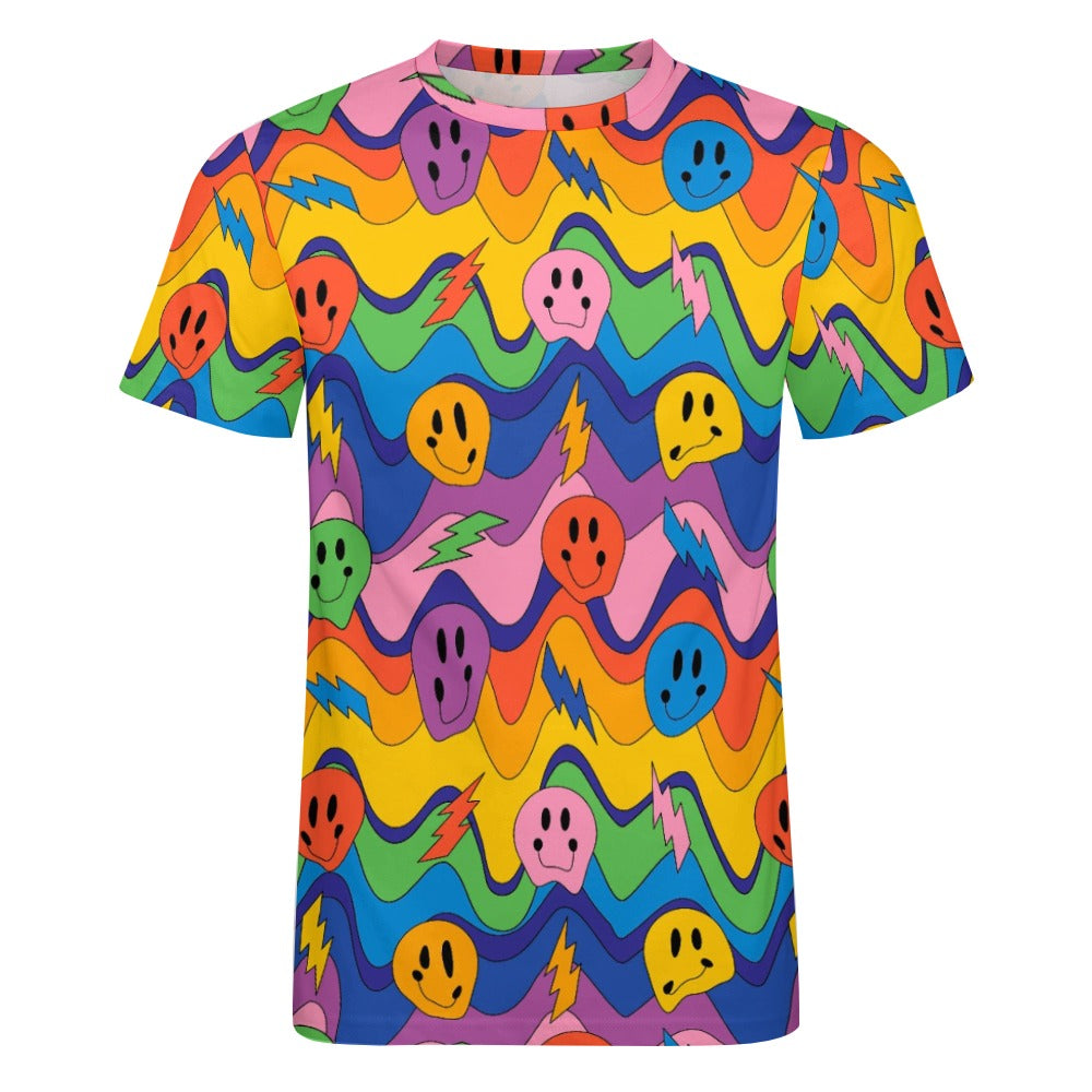 Men's LSD Trippy Fitted Rave Shirt Super Soft Breathable Sweat-Proof Odor-Resistant Music Festival Tee