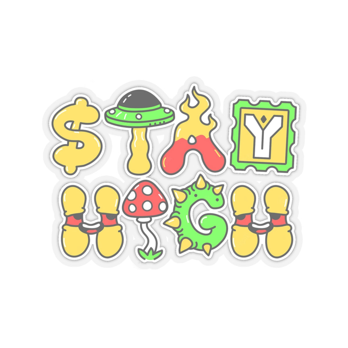 Stay High waterproof Decal no-bubble sticker for car, laptop, book, water bottle, etc