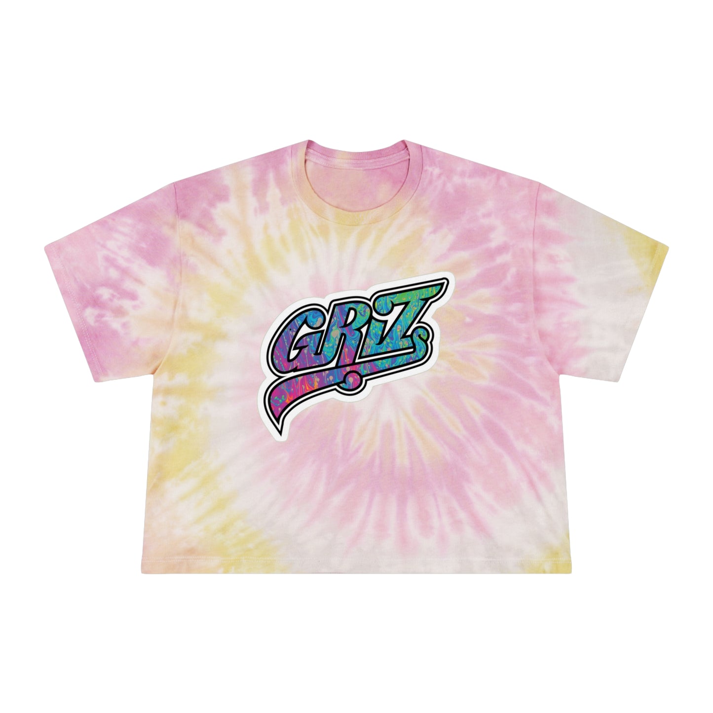 Griz Women's Tie-Dye Crop Top Sweat Proof Rave Music Festival Shirt