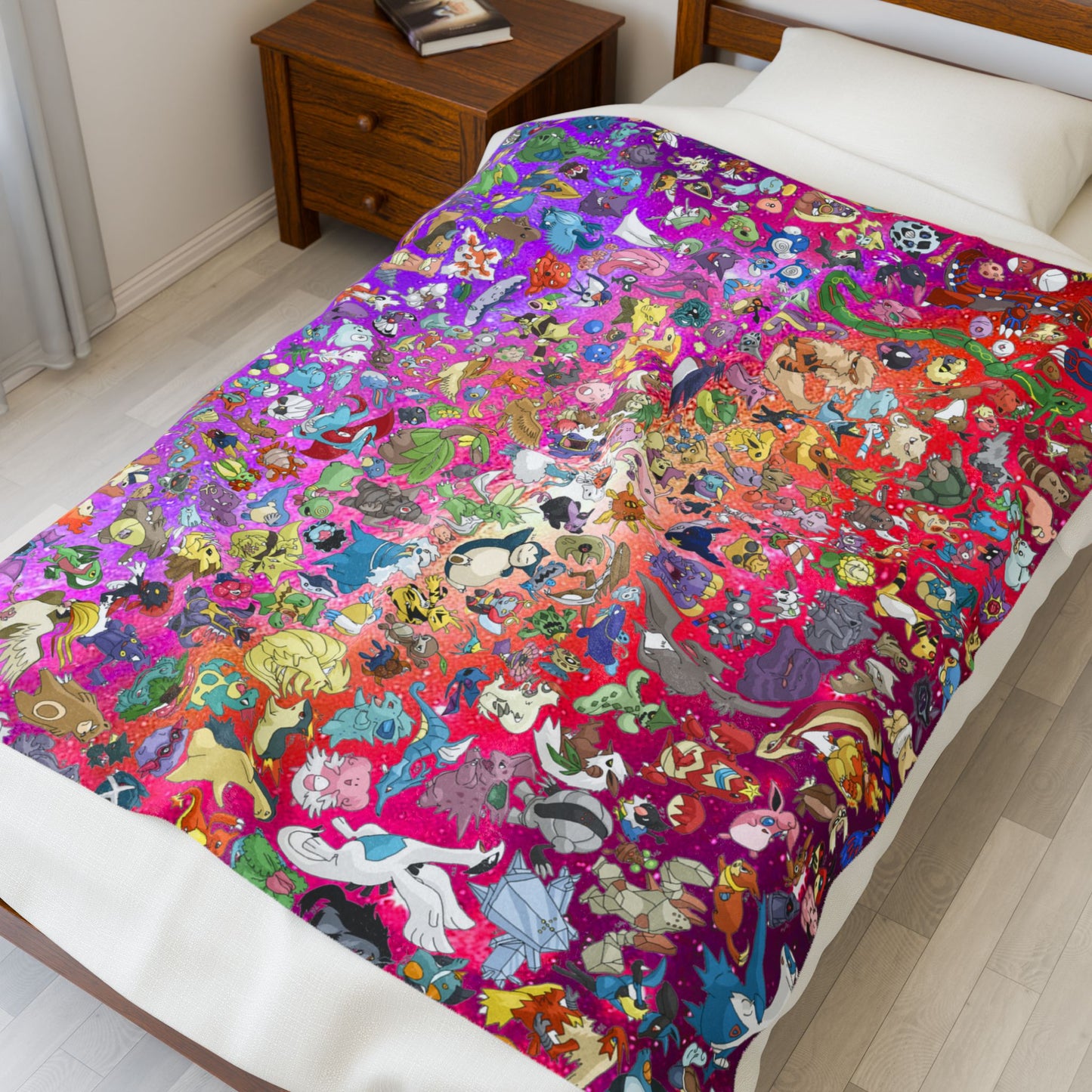Original Pokemon Blanket Super Soft, Plush Velveteen Throw Blanket