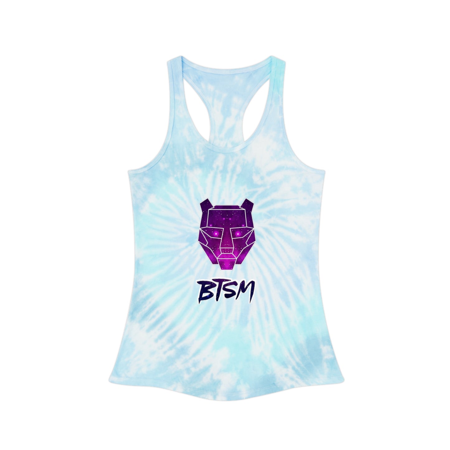 BTSM Womens Tie Dye Racerback Tank Top