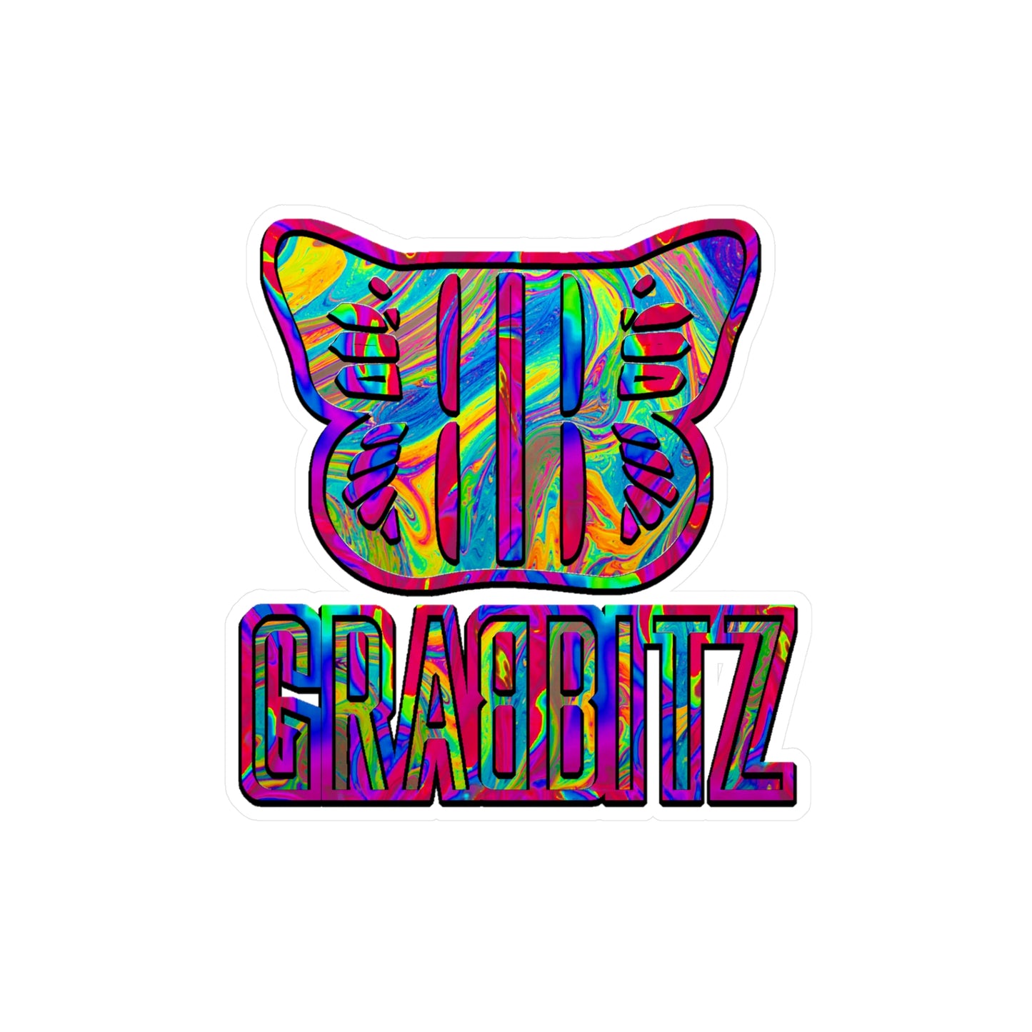 Grabbitz Vinyl Kiss-Cut Sticker Decal Waterproof Weatherproof Festival Stickers for Rave Gifts, Car, Laptops, Water Bottles, Phone