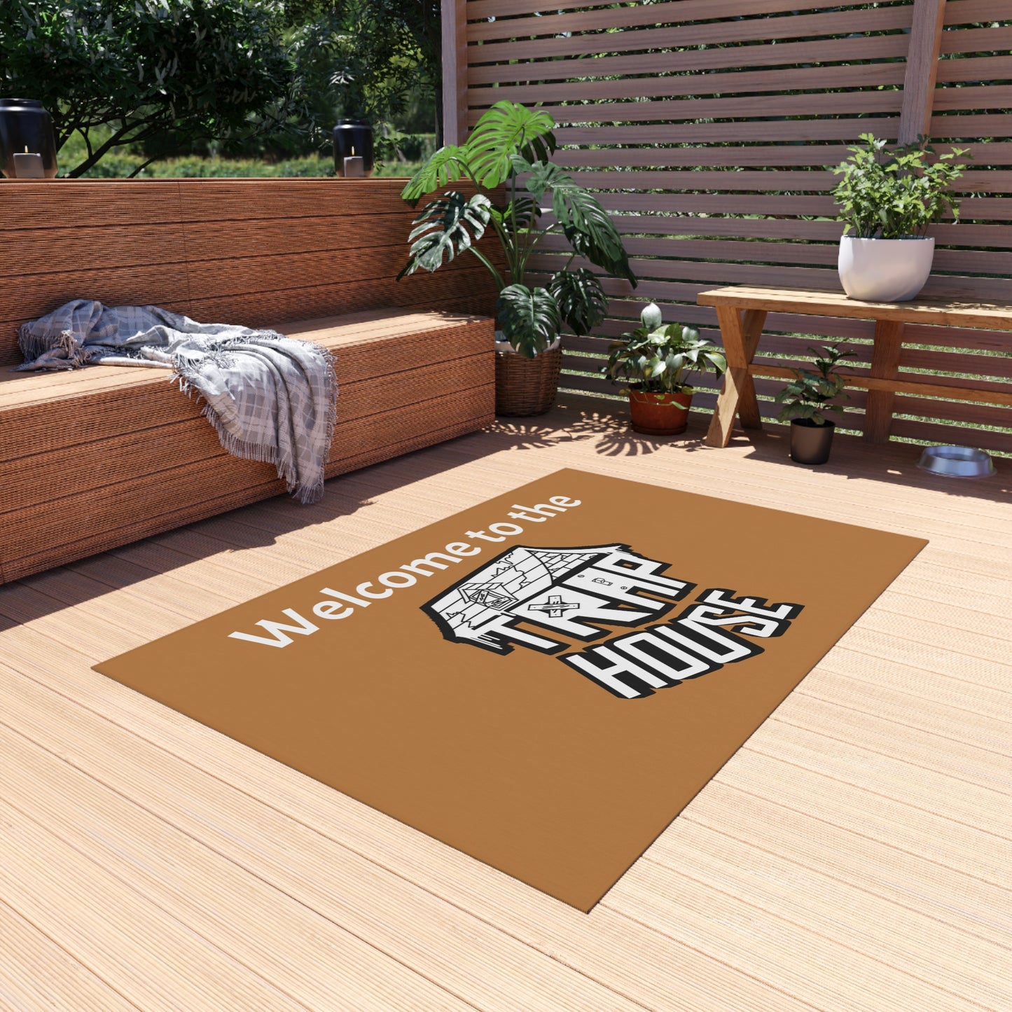 Welcome to the Trap House Outdoor Rug in 5 Sizes