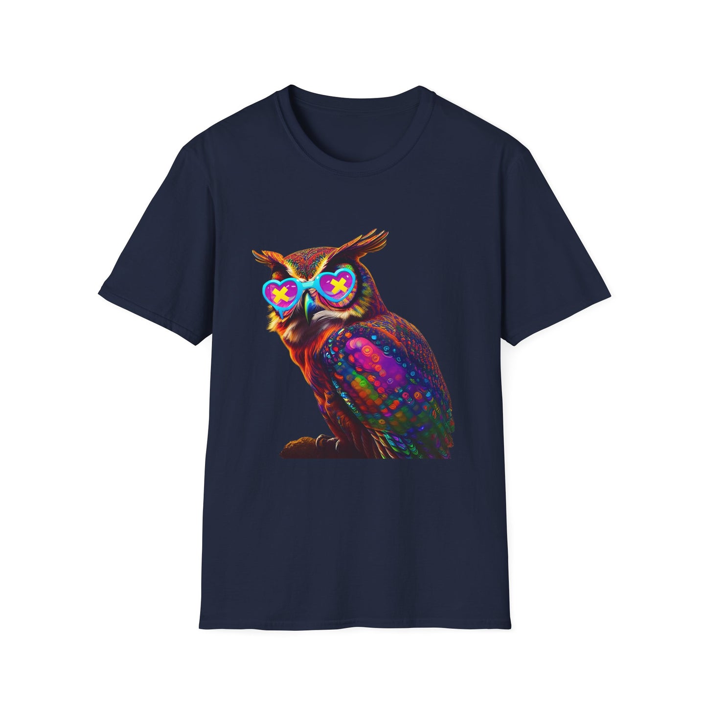 Rage Mode Psychedelic Owl Softstyle T-Shirt EDM Rave Music Festival Tee Mens Womens Unisex