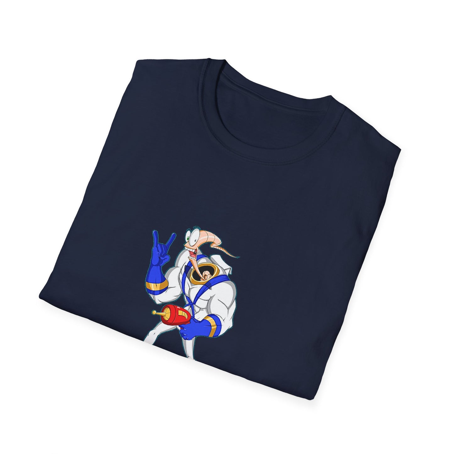 Earth Worm Jim Throwback 90s Softstyle Cotton T-Shirt, Retro Video Game Graphic Tee, Rave Shirt for Men Women Unisex