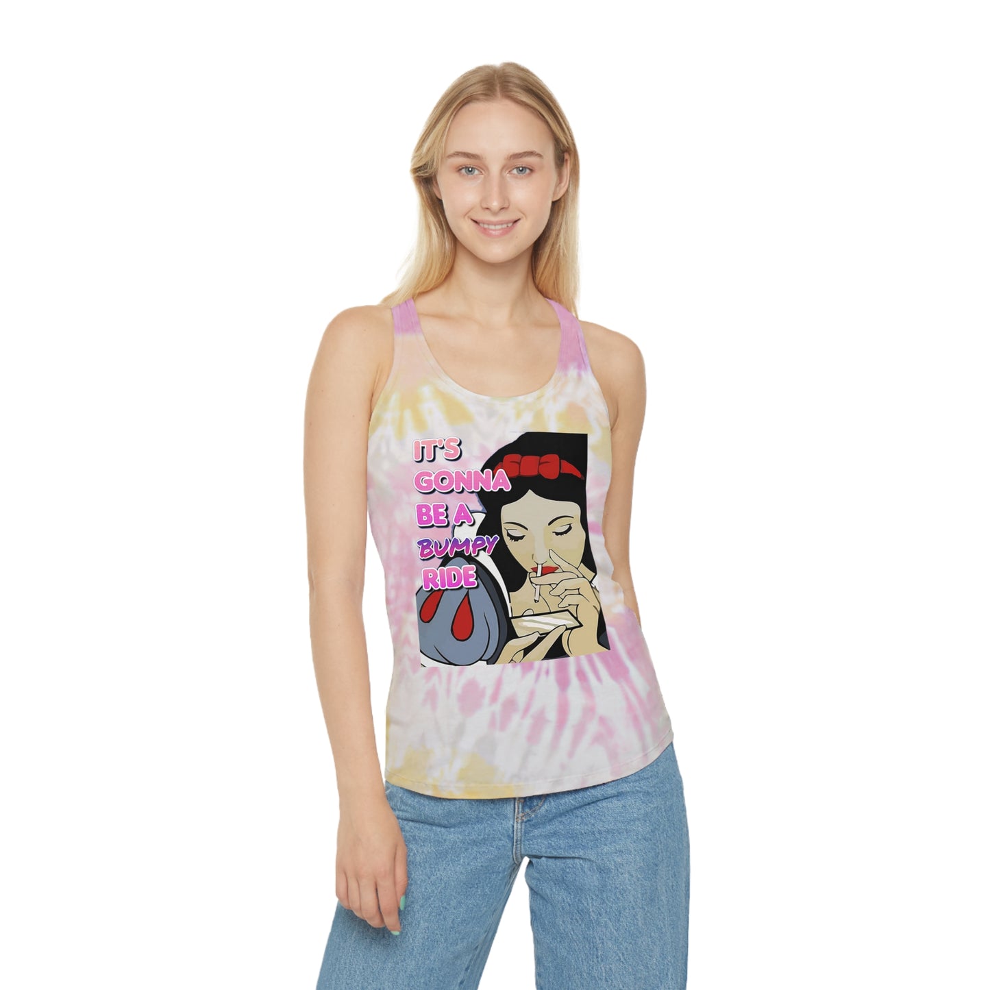 Gonna Be a Bumpy Ride Womens Tie Dye Racerback Tank Top