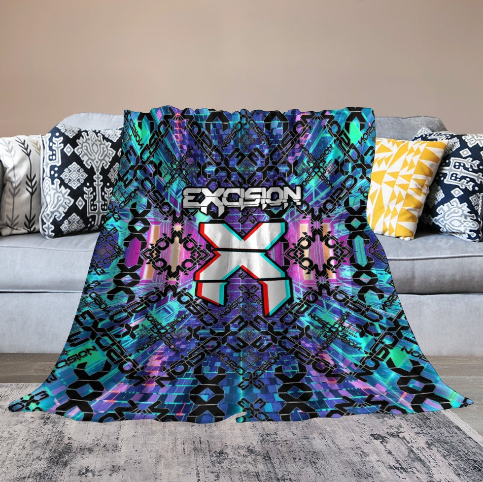 Custom EDM Artists Ultra-Soft Flannel Blanket for Camping Festival Rave in Multiple Sizes