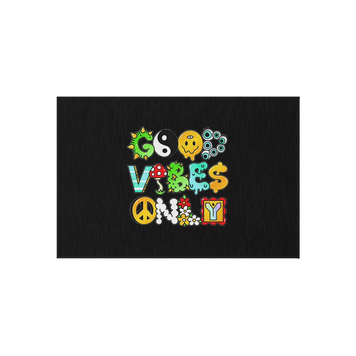 Good Vibes Only Welcome Mat Outdoor Rug in 5 Sizes