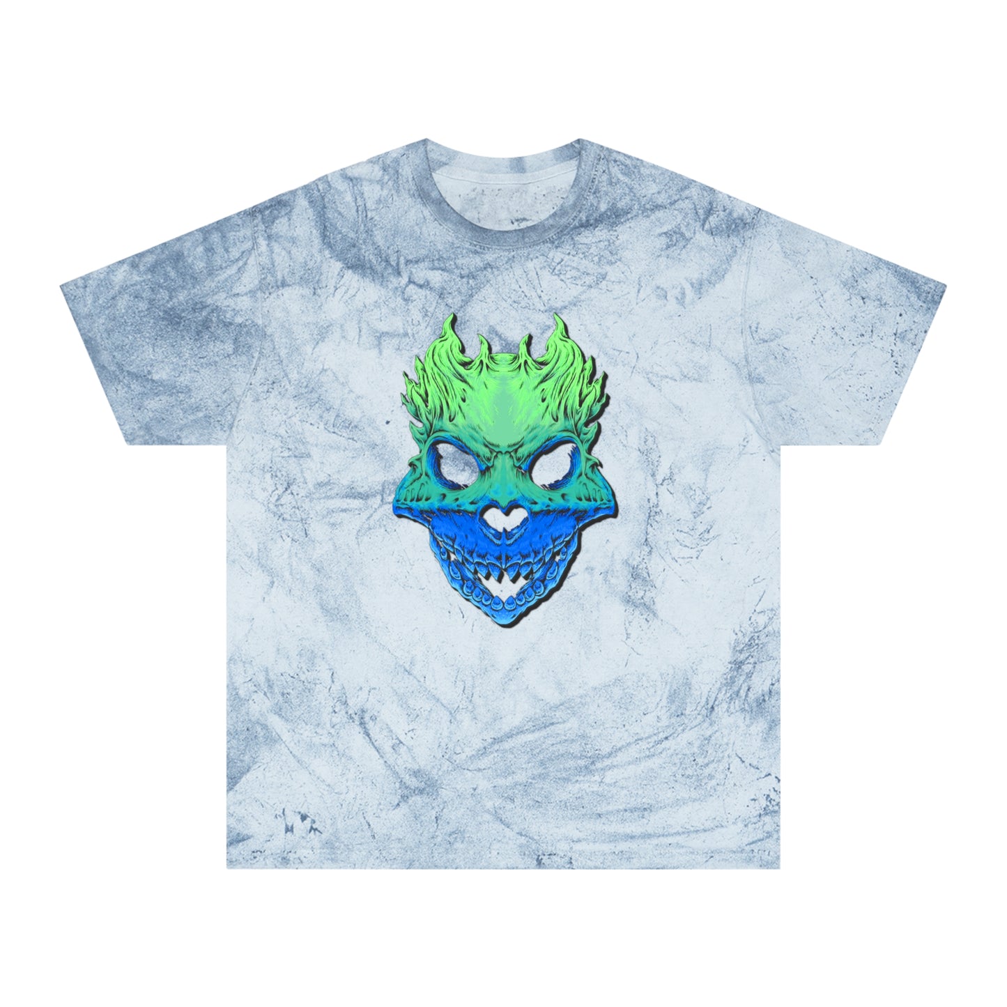 Rest in Peace Skull T Shirts, Color Blasted Tie Dye Tshirts for Men, Women, and Ravers of all Ages