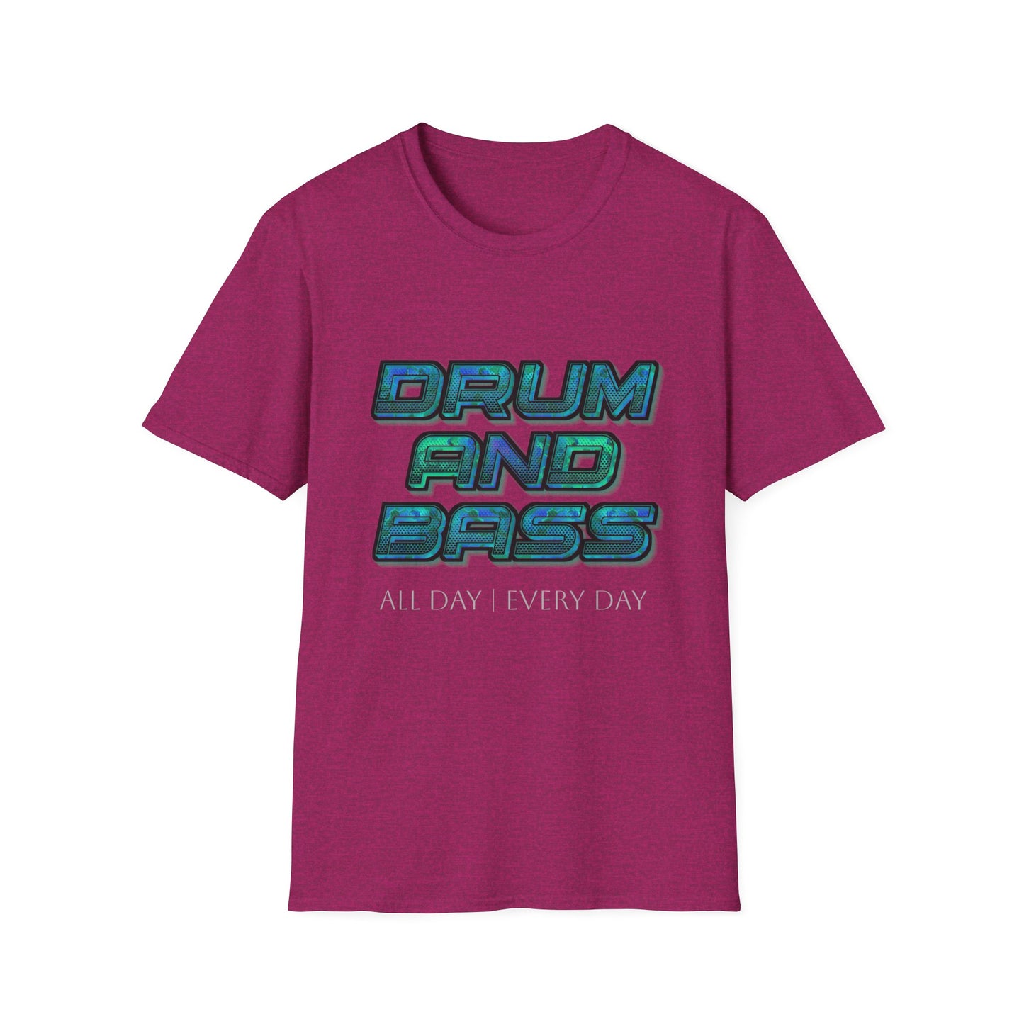 Drum and Bass All Day Every Day Softstyle T-Shirt DnB Mens Womens Unisex Music Lover Gift, Rave Apparel, Festival Wear, Streetwear