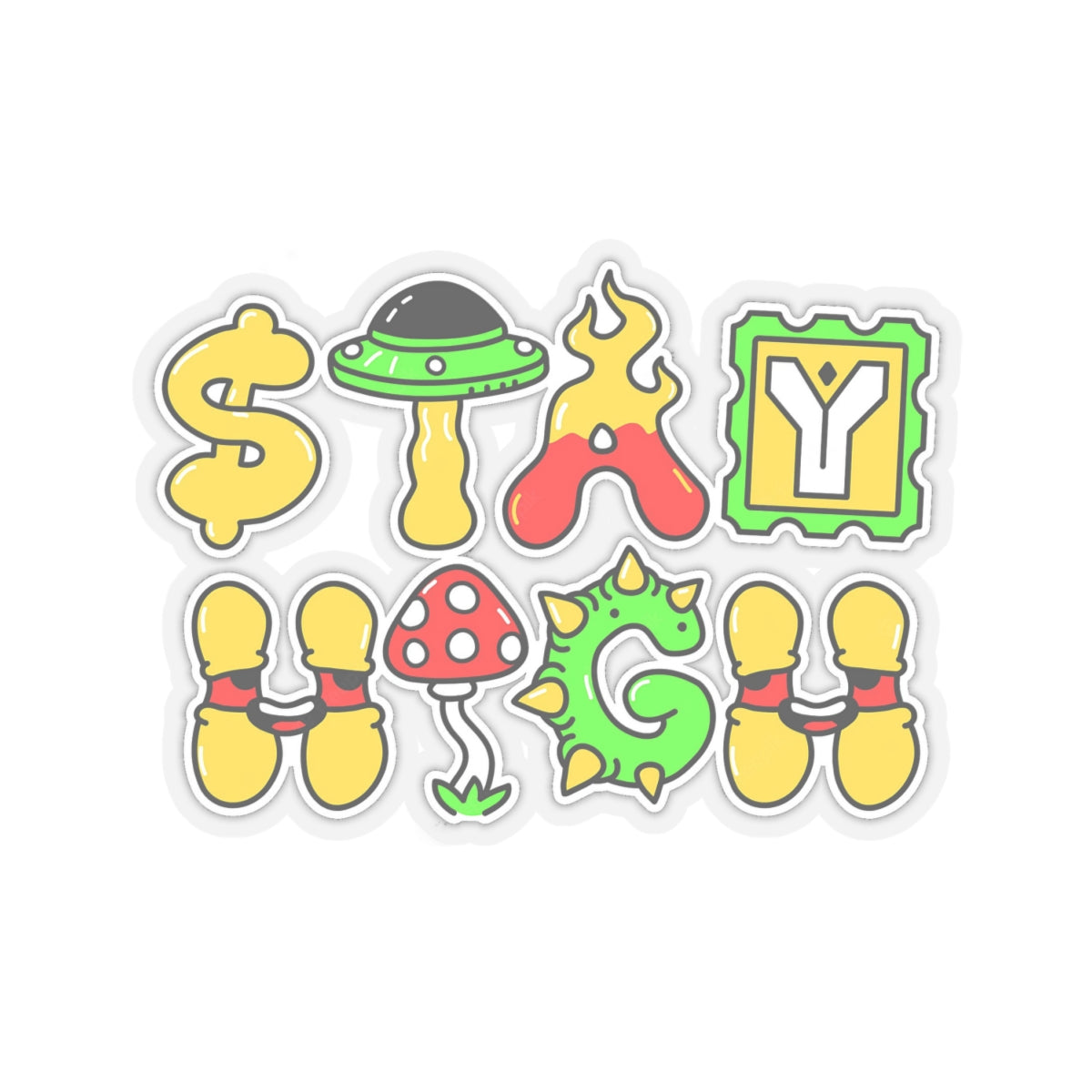 Stay High waterproof Decal no-bubble sticker for car, laptop, book, water bottle, etc