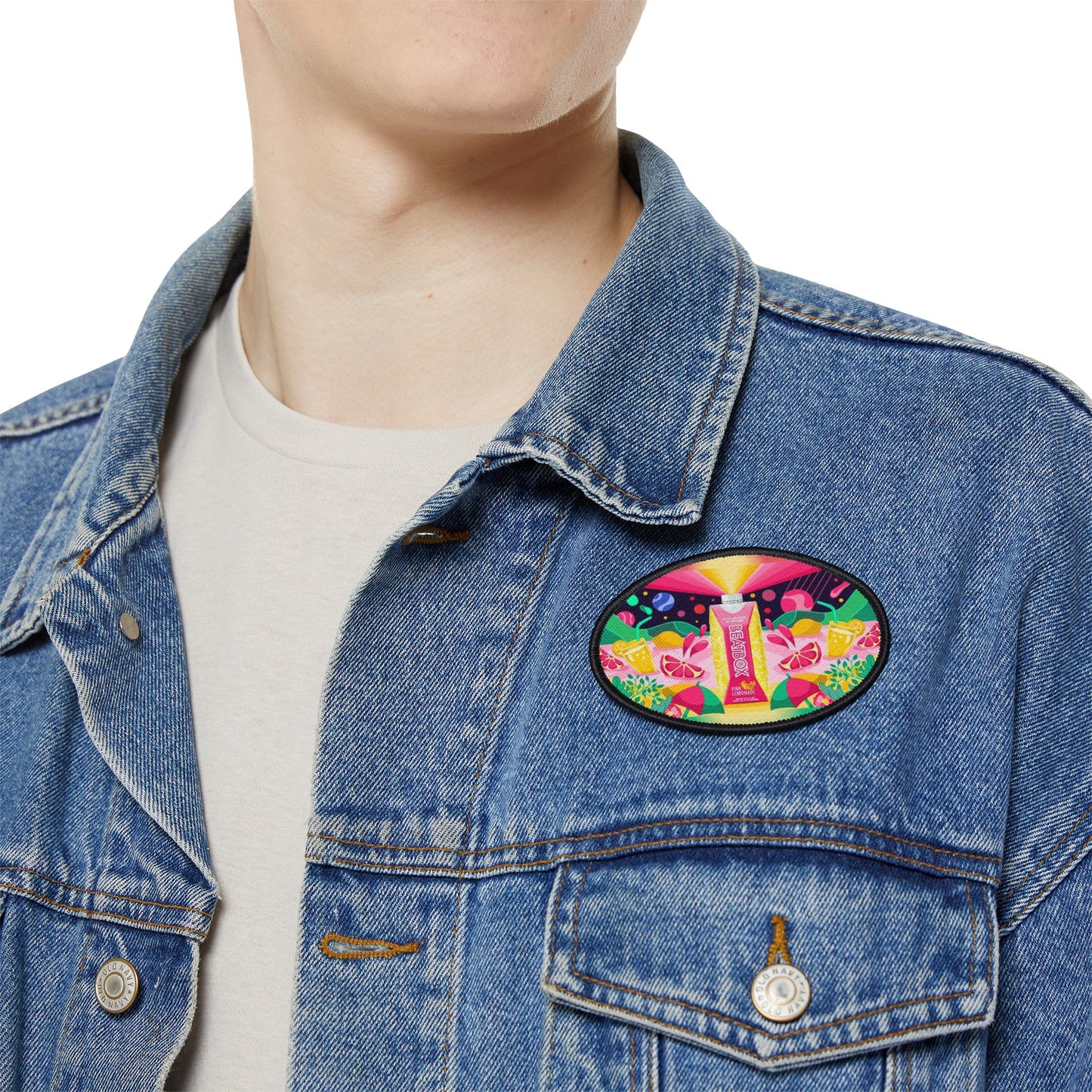 Custom Beat Box Easy Iron-On Patches Rave Accessory Fun Festival Flair to Personalize Jackets, Backpacks, Hoodies, Gifts