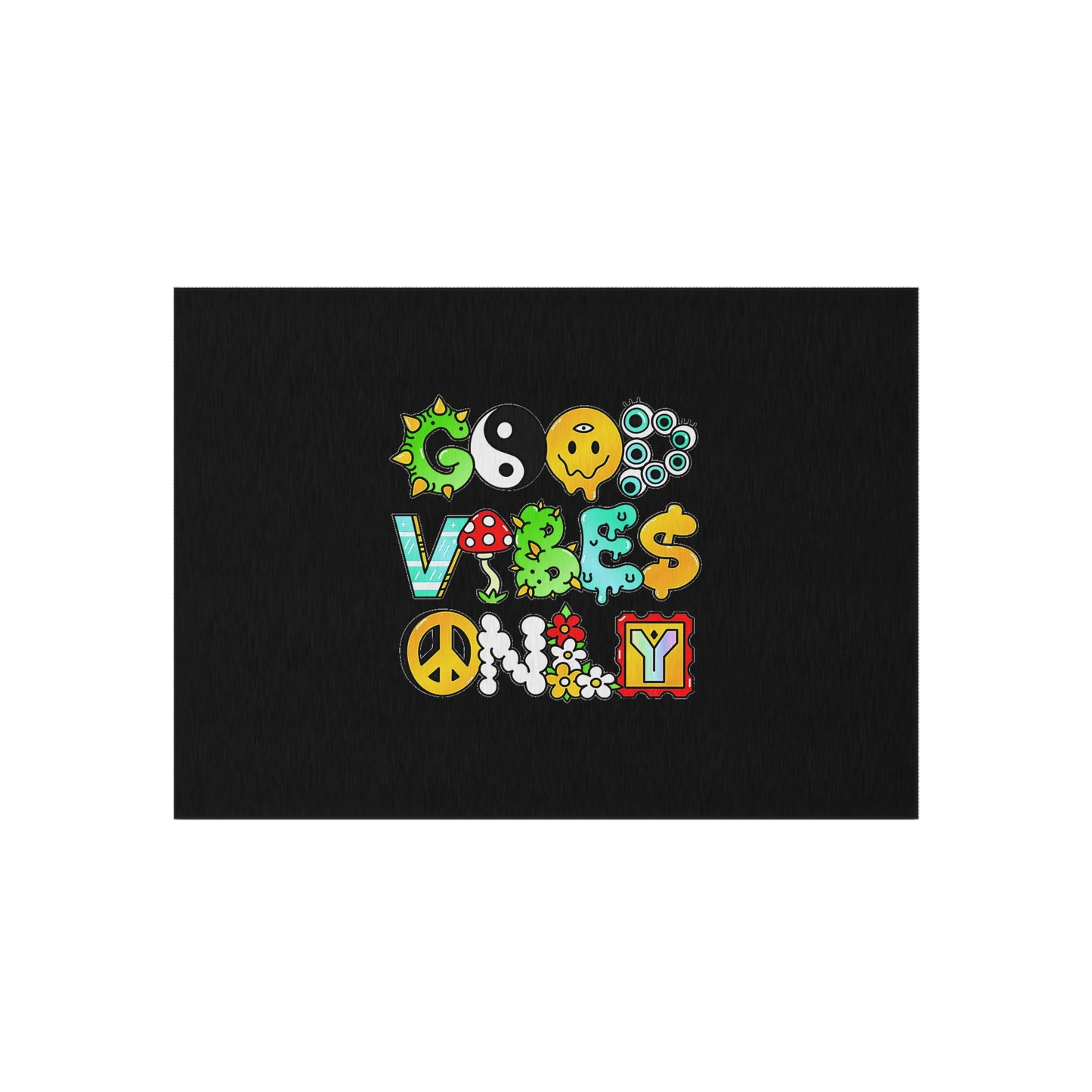 Good Vibes Only Welcome Mat Outdoor Rug in 5 Sizes