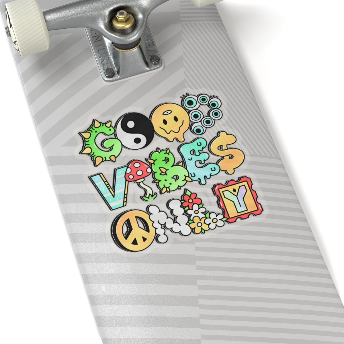 Good Vibes Only Hippie waterproof Decal no-bubble sticker for car, laptop, book, water bottle, etc