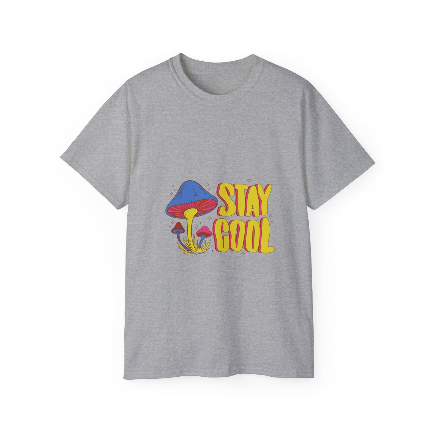 Stay Cool Neon Mushroom Mens Womens Unisex Ultra Cotton Tee