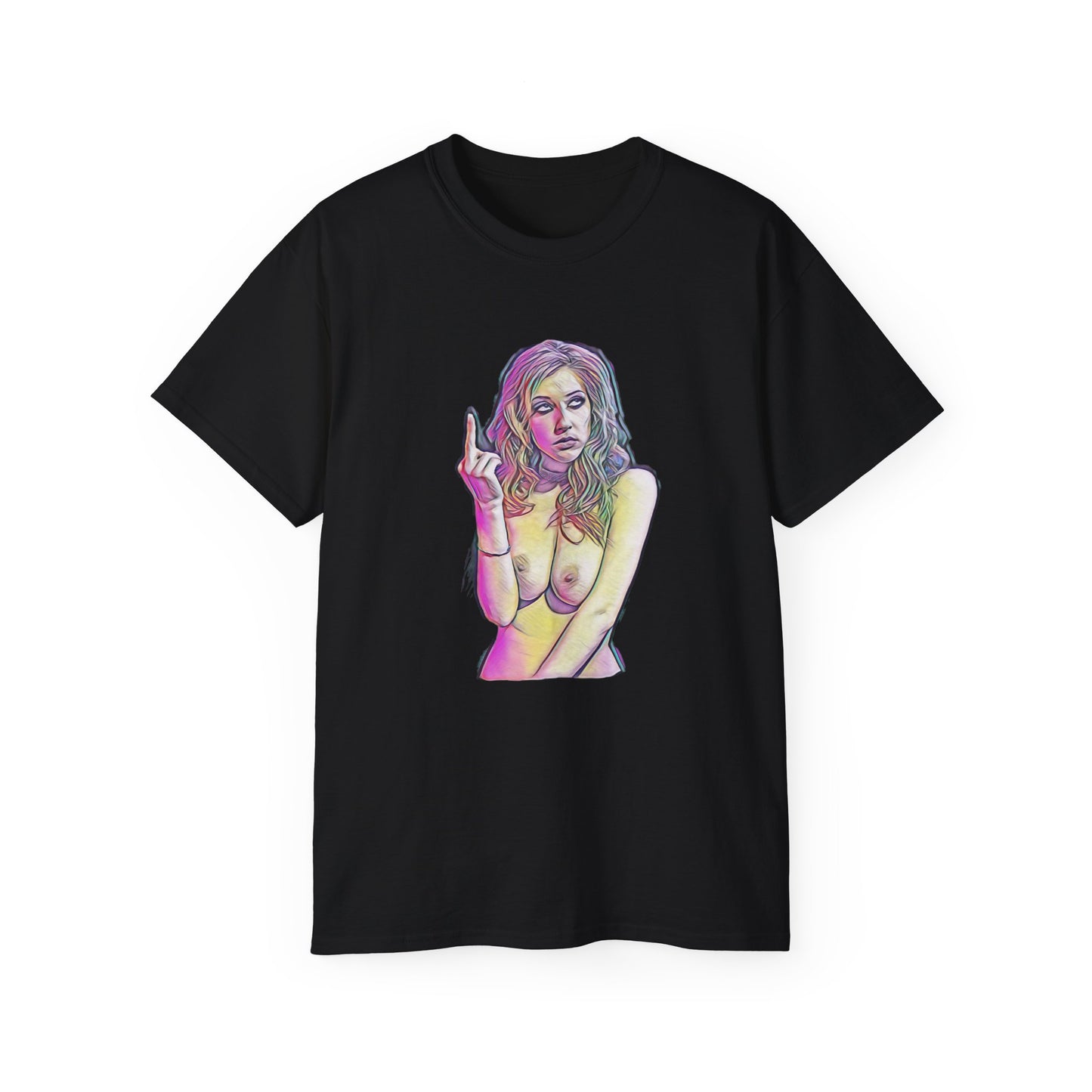 Middle Finger Vulgar Girls Nude Model Photography Art Sweat Proof Shirt Sexy Womens Mens Unisex Tee