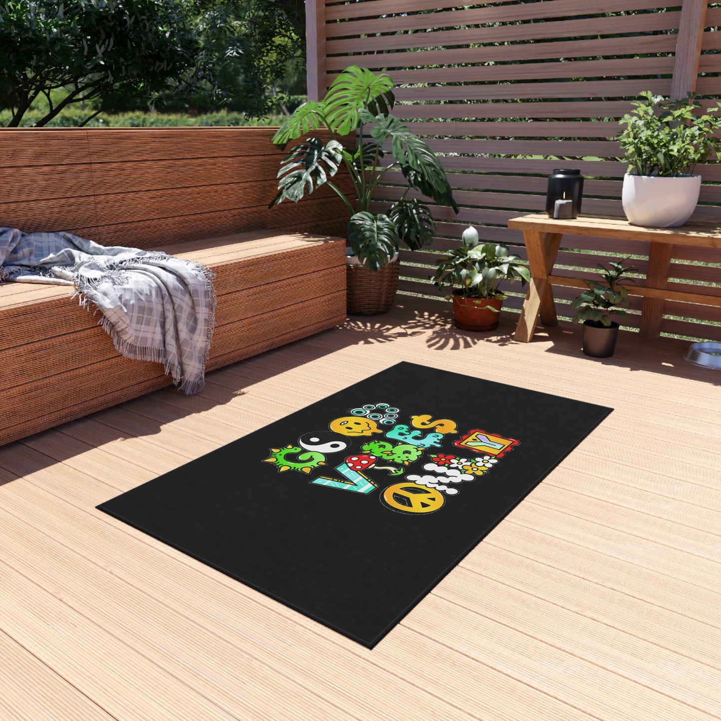 Good Vibes Only Welcome Mat Outdoor Rug in 5 Sizes