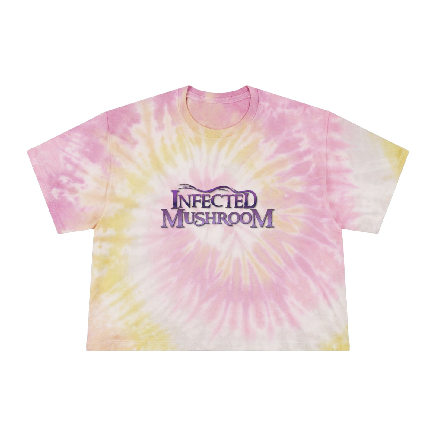 Infected Mushroom Women's Tie-Dye Crop Top Sweat Proof Rave Music Festival Shirt