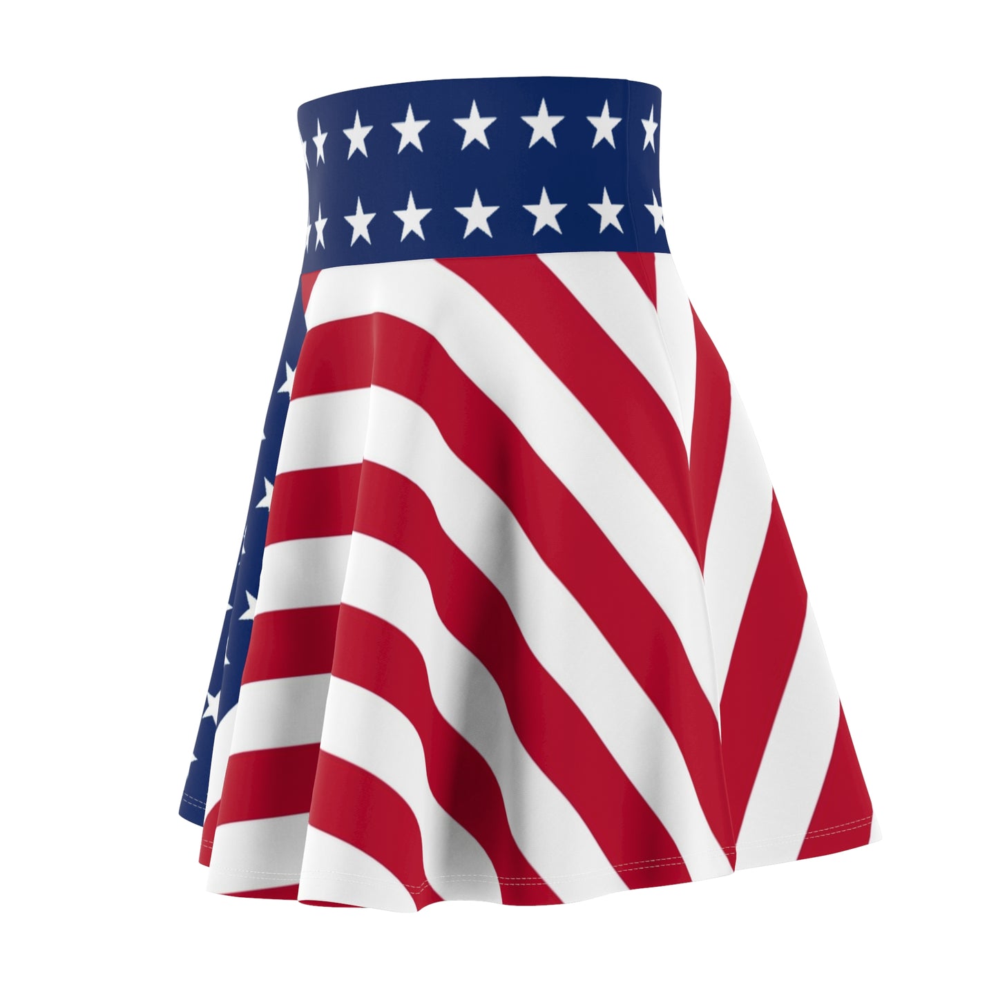 Women's American Flag Skirt, Cute Patriotic Skater Skirt for Summer Independence Day, Sweat and Stain Resistant