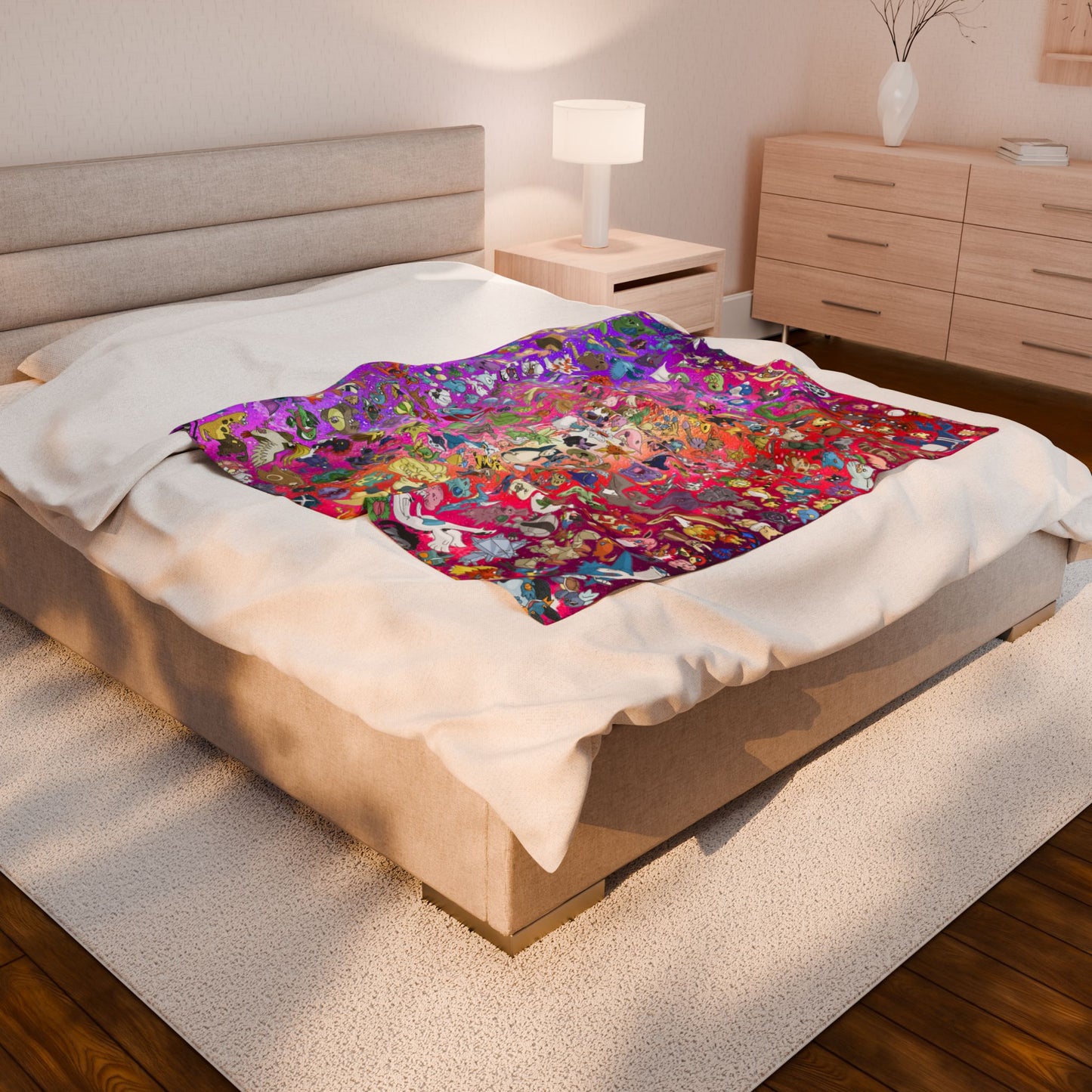 Original Pokemon Blanket Super Soft, Plush Velveteen Throw Blanket