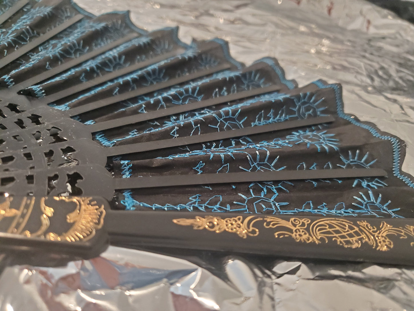 Ornate Folding Festival Fan in 8 Colors