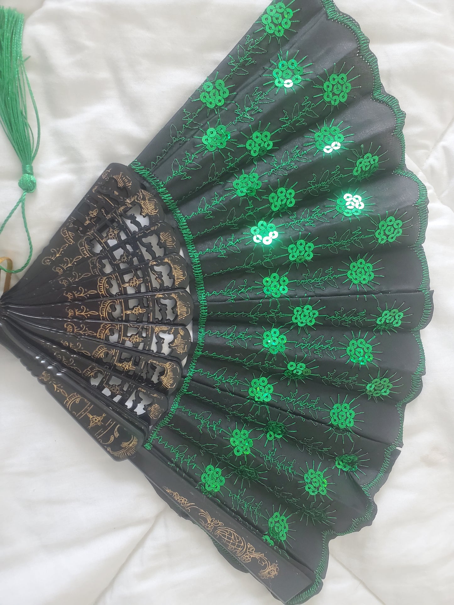 Ornate Folding Festival Fan in 8 Colors