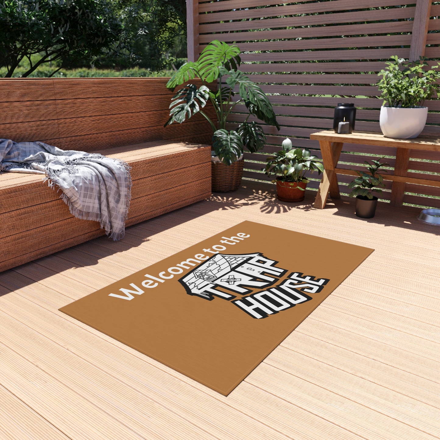 Welcome to the Trap House Outdoor Rug in 5 Sizes