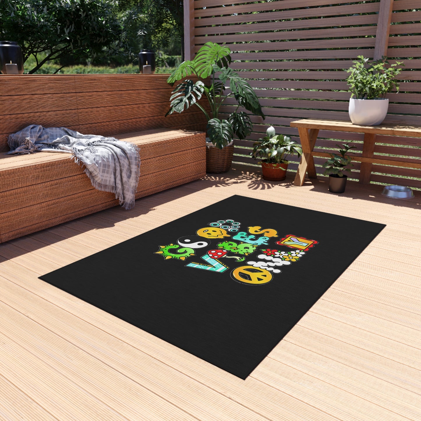 Good Vibes Only Welcome Mat Outdoor Rug in 5 Sizes