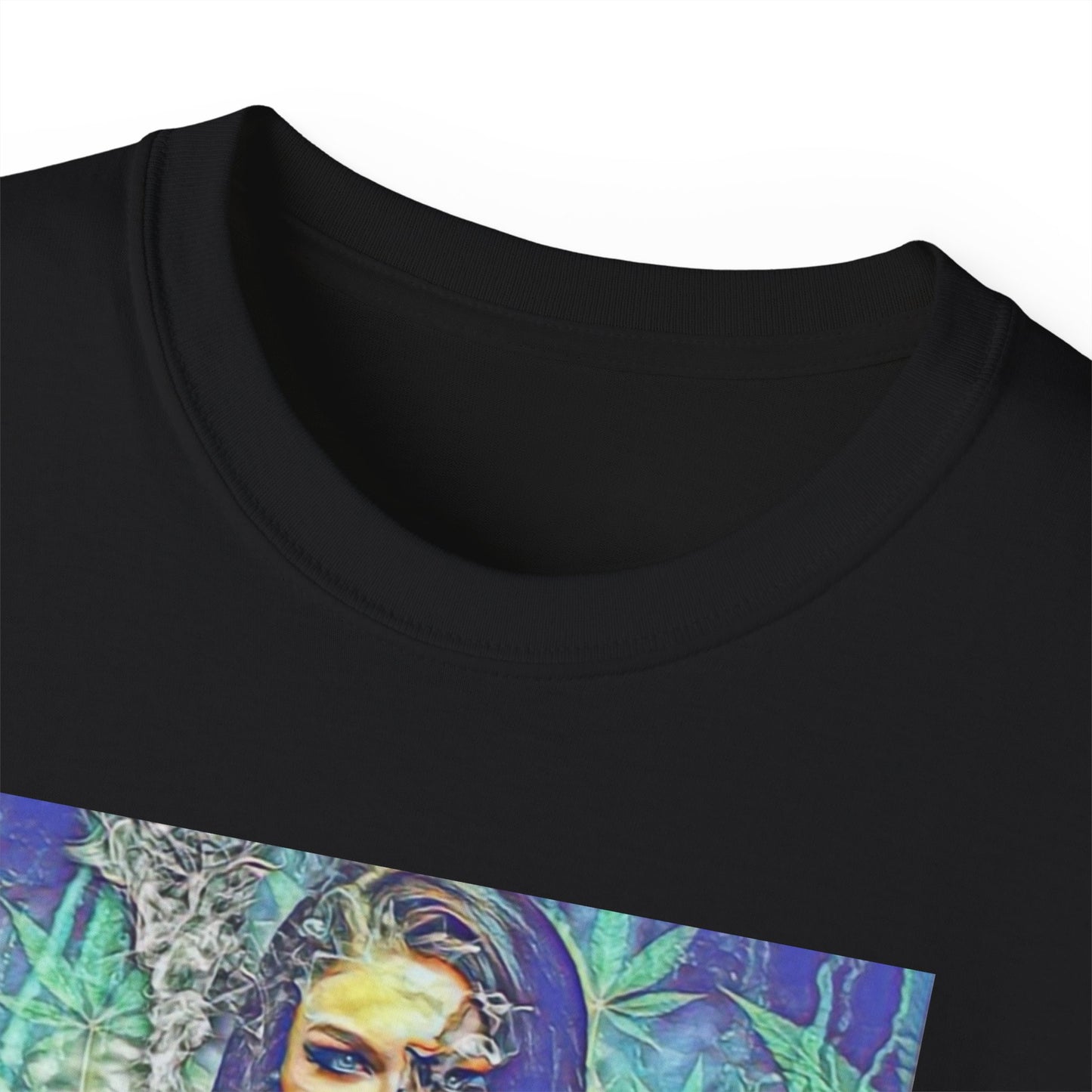Ganja Girl 420 Weed Woman Original Nude Photography Art Sweat Proof T Shirt Sexy Womens Mens Unisex Tee