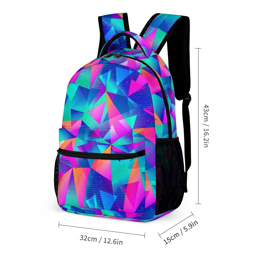 Psychedelic Backpack, Lunchbox, and Wallet Three piece set combination Travel Bag Package Set