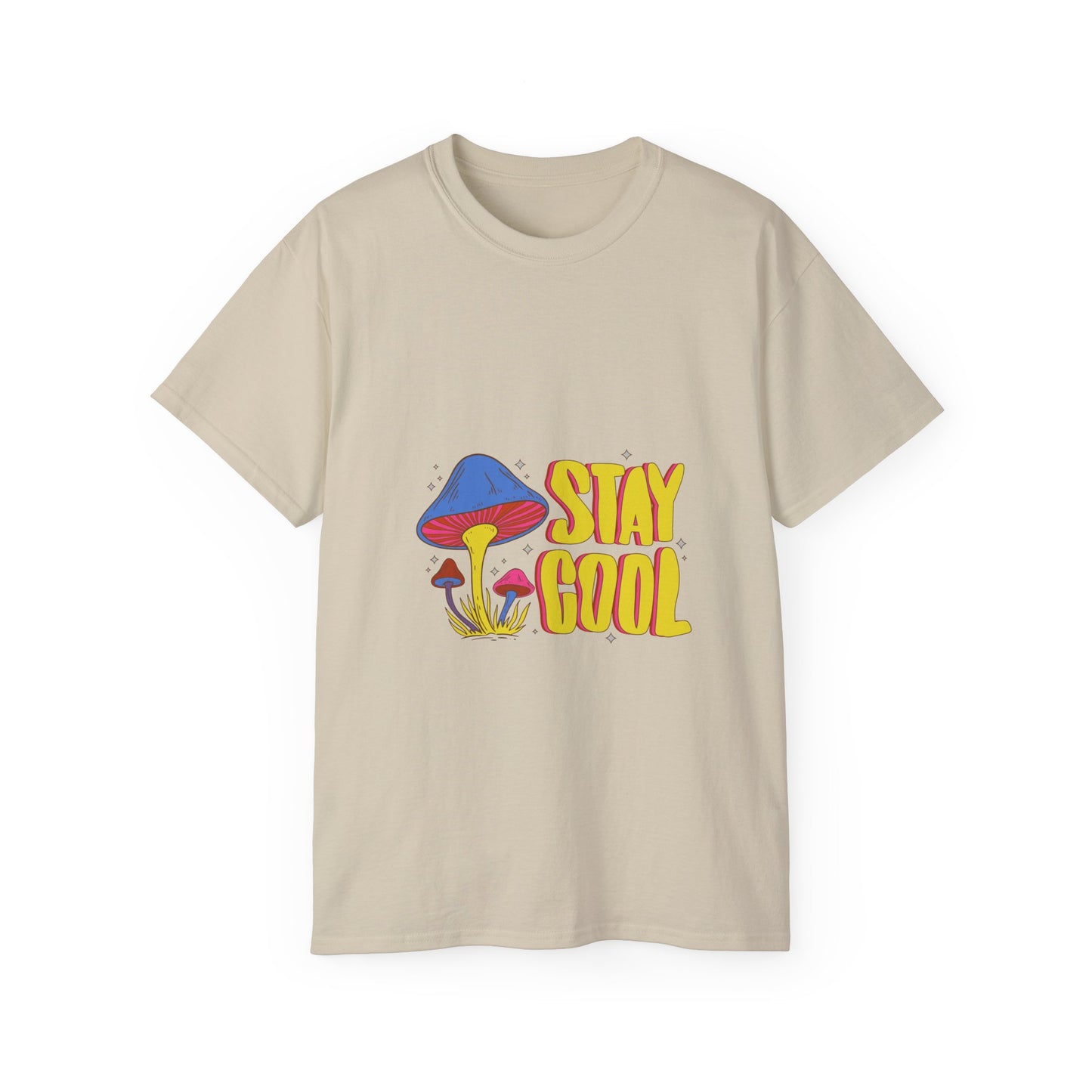 Stay Cool Neon Mushroom Mens Womens Unisex Ultra Cotton Tee
