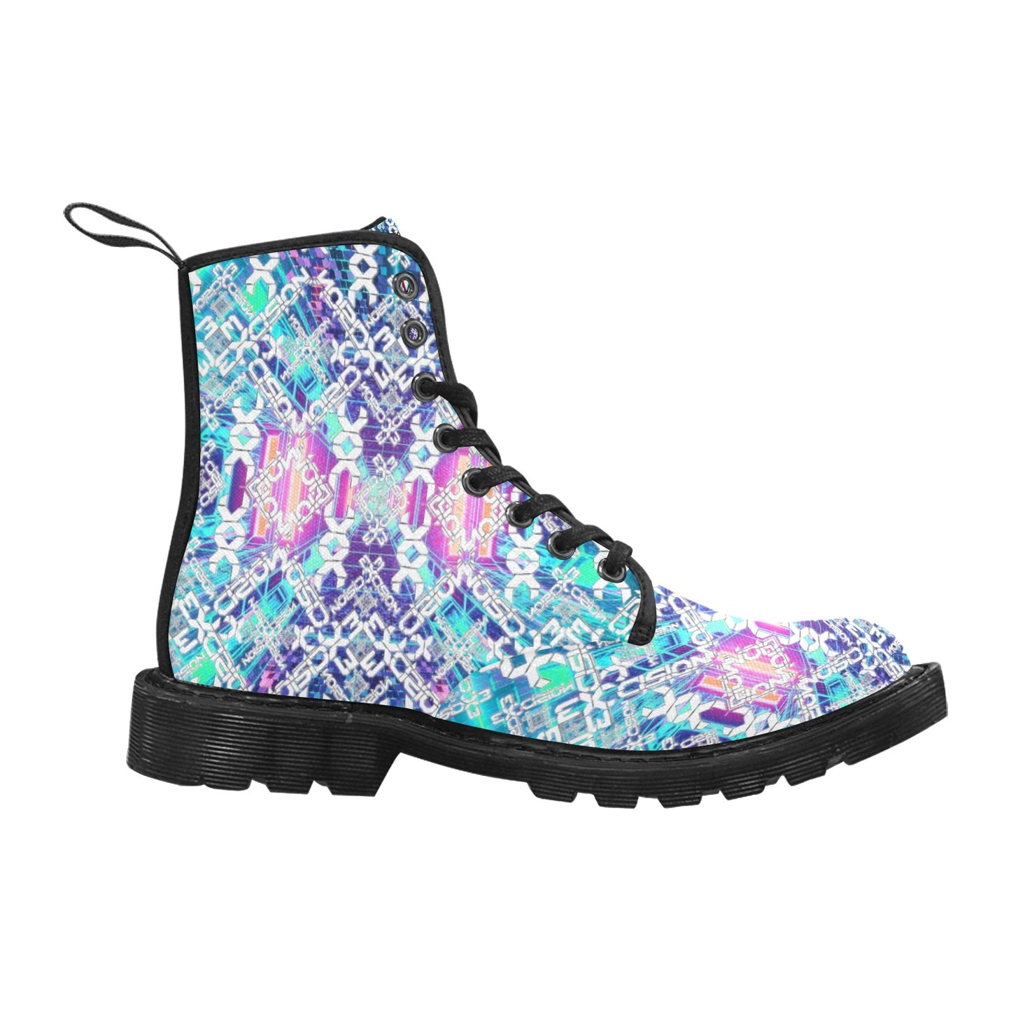 EDM Artist Logos Women's Lace Up Canvas Boots No-Slip Shoes for Hiking Camping Festivals