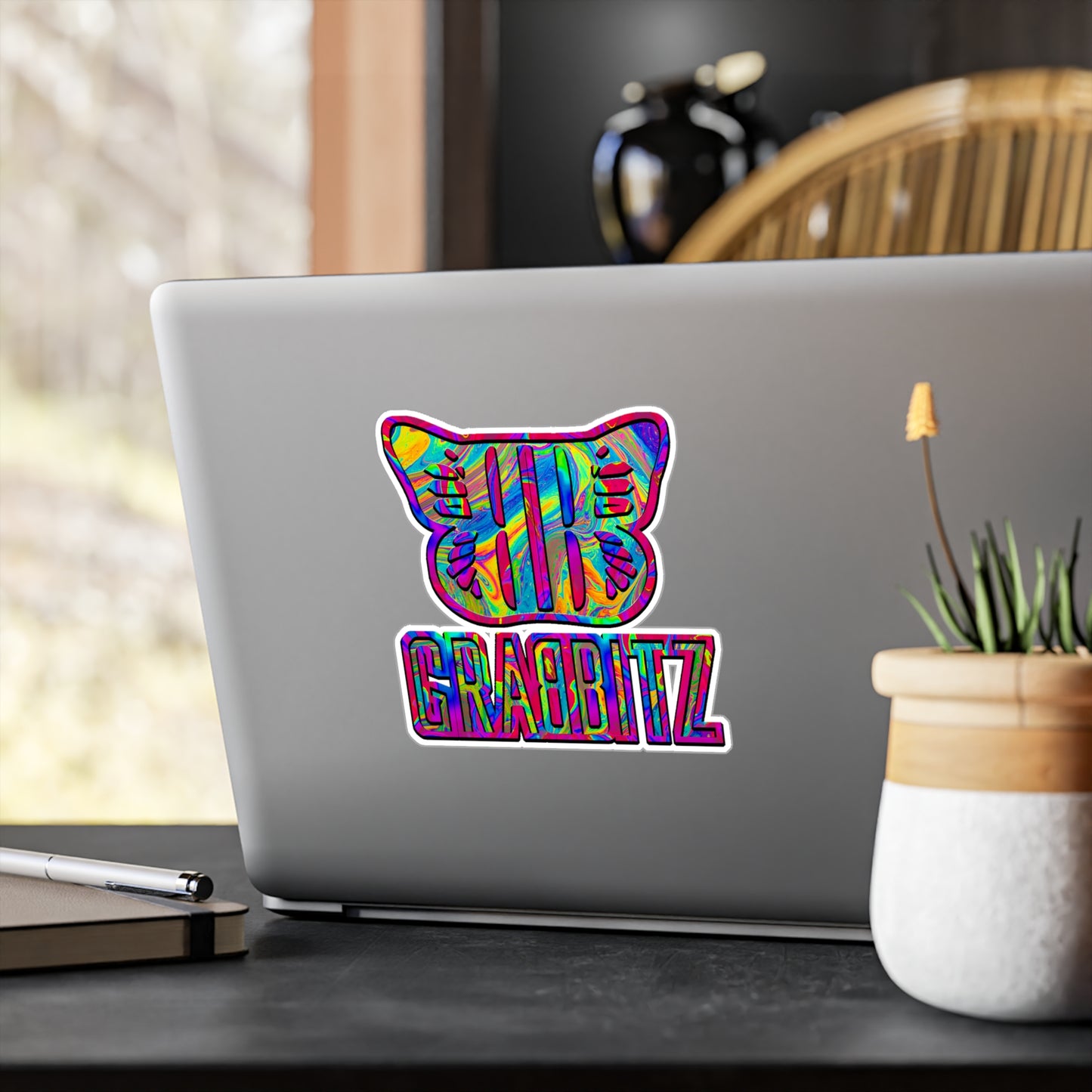 Grabbitz Vinyl Kiss-Cut Sticker Decal Waterproof Weatherproof Festival Stickers for Rave Gifts, Car, Laptops, Water Bottles, Phone