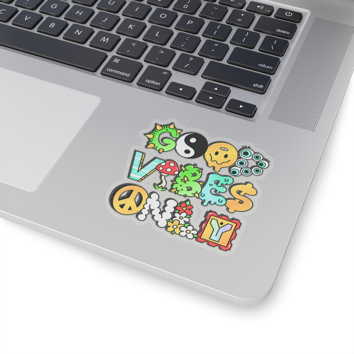 Good Vibes Only Hippie waterproof Decal no-bubble sticker for car, laptop, book, water bottle, etc
