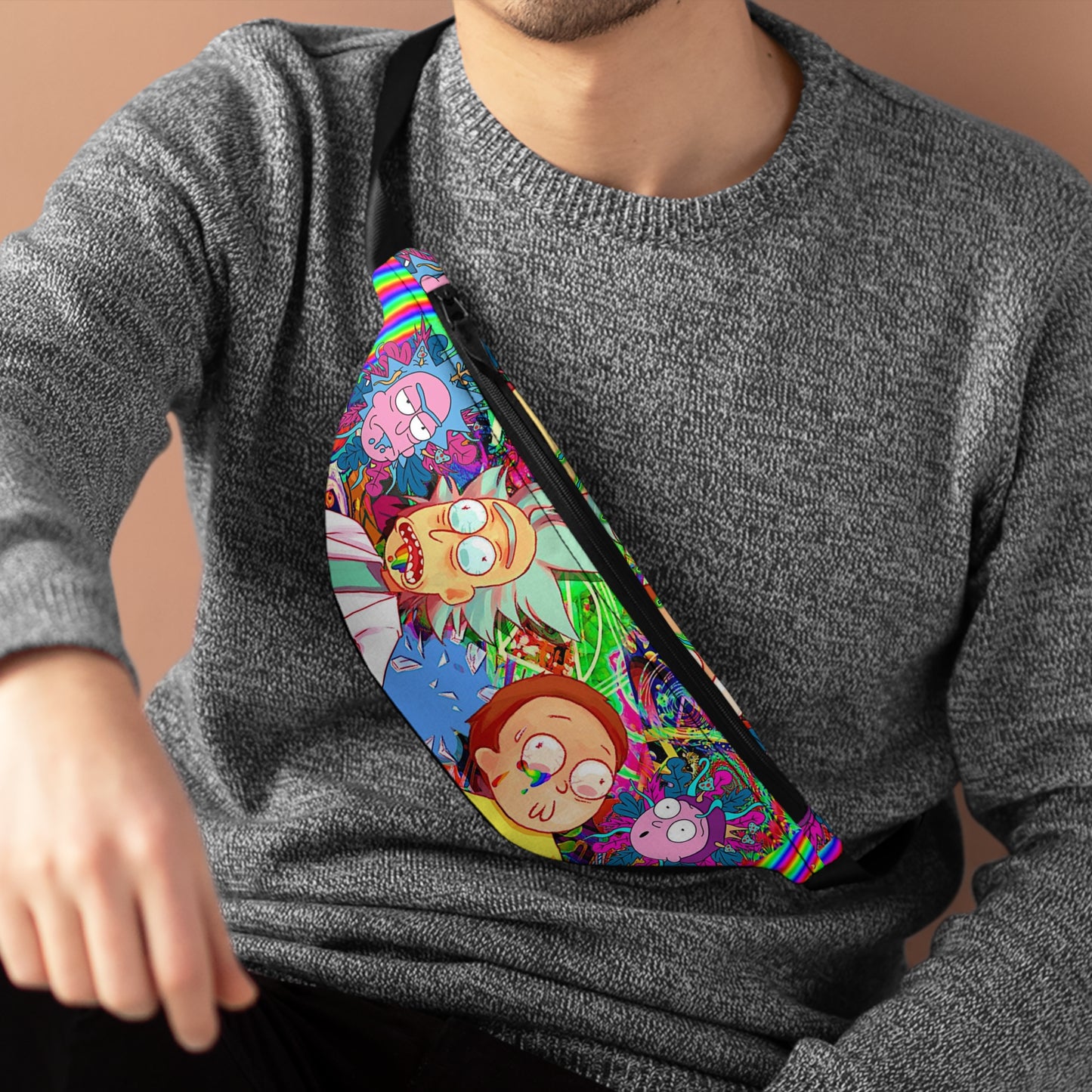 Psychedelic Rick and Morty Fanny Pack - One-of-a-kind Festival Fanny Pack for Men Womens Adults Kids