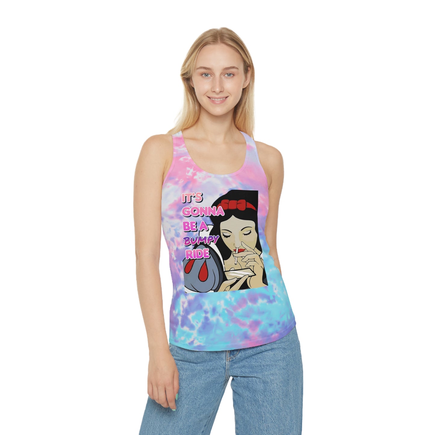 Gonna Be a Bumpy Ride Womens Tie Dye Racerback Tank Top