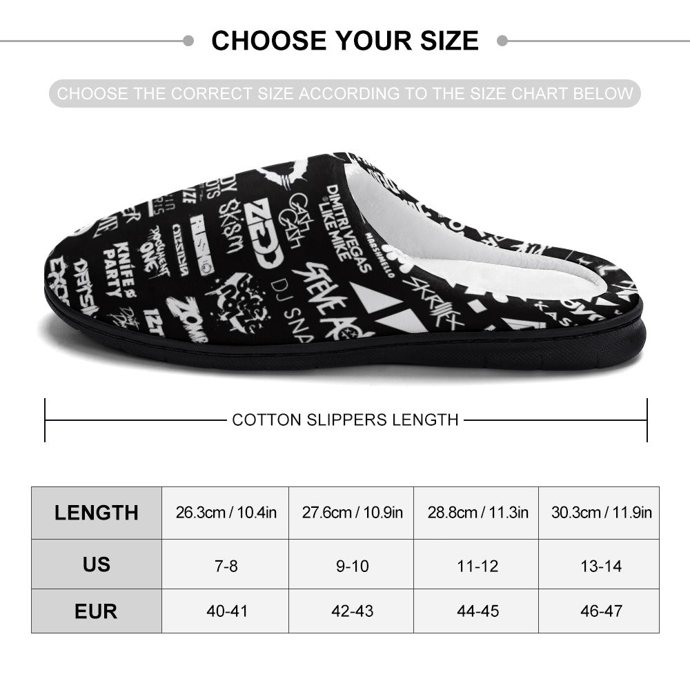 EDM Artist Cotton Slippers Soft, Comfy, No-Slip, Waterproof, Odor-resistant Music Festival Rave Gifts Mens Womens Unisex LIMITED EDITION
