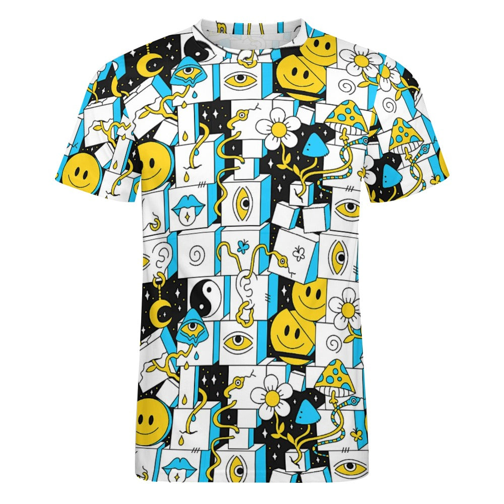 Men's Acid Wave Fitted Rave Shirt Super Soft Breathable Sweat-Proof Odor-Resistant Music Festival Tee