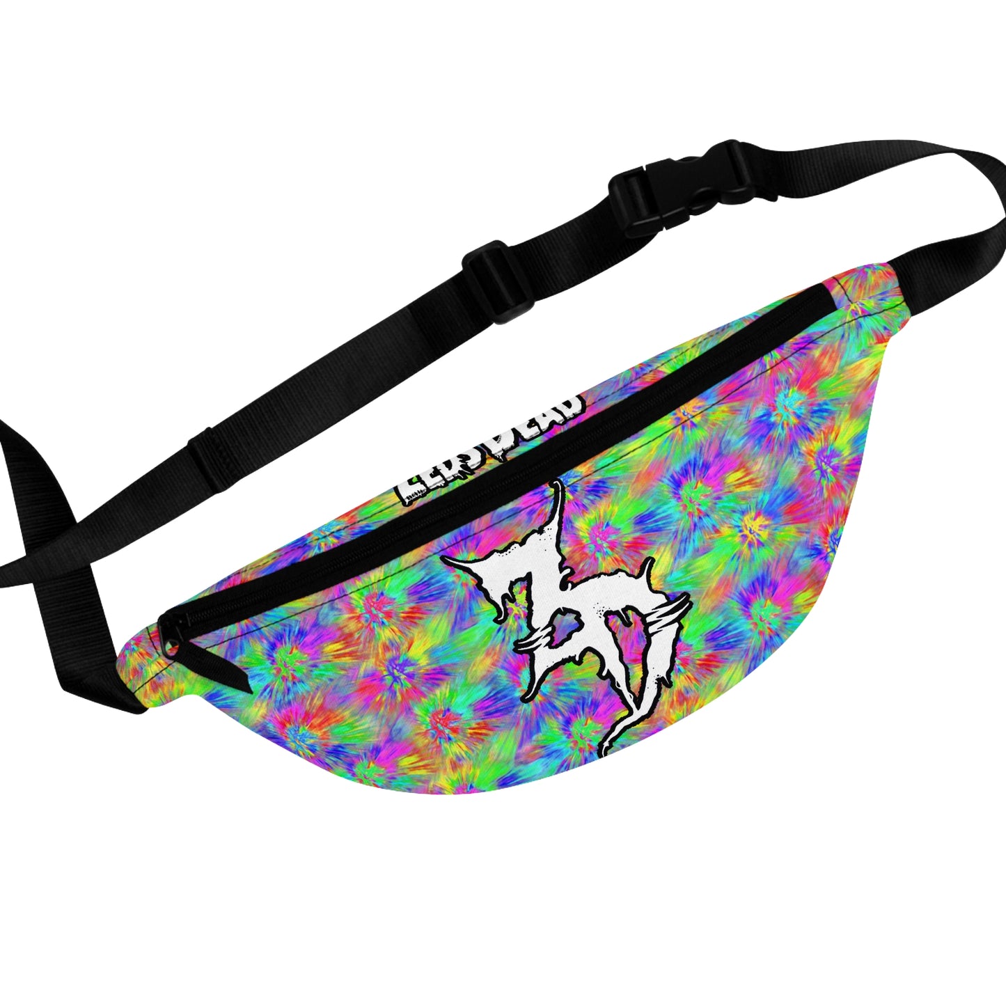 Adjustable Zed's Dead Tie Dye Zipper Fanny Pack for Party Rave Music Festival Concert Essential Item Men and Women