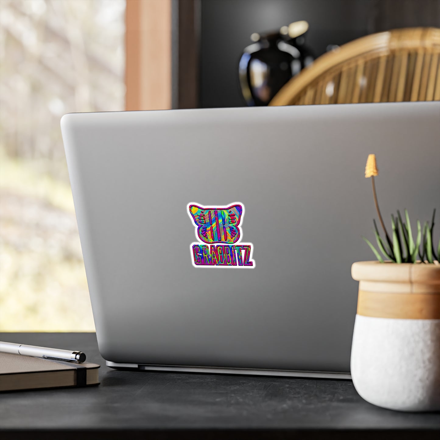 Grabbitz Vinyl Kiss-Cut Sticker Decal Waterproof Weatherproof Festival Stickers for Rave Gifts, Car, Laptops, Water Bottles, Phone