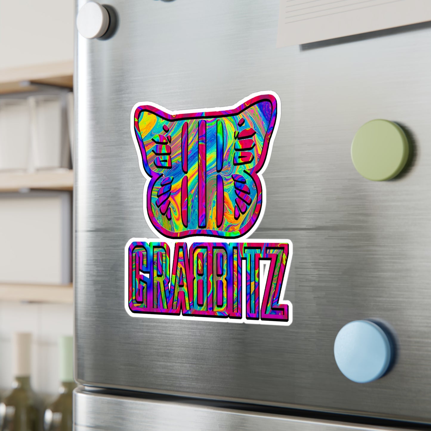 Grabbitz Vinyl Kiss-Cut Sticker Decal Waterproof Weatherproof Festival Stickers for Rave Gifts, Car, Laptops, Water Bottles, Phone