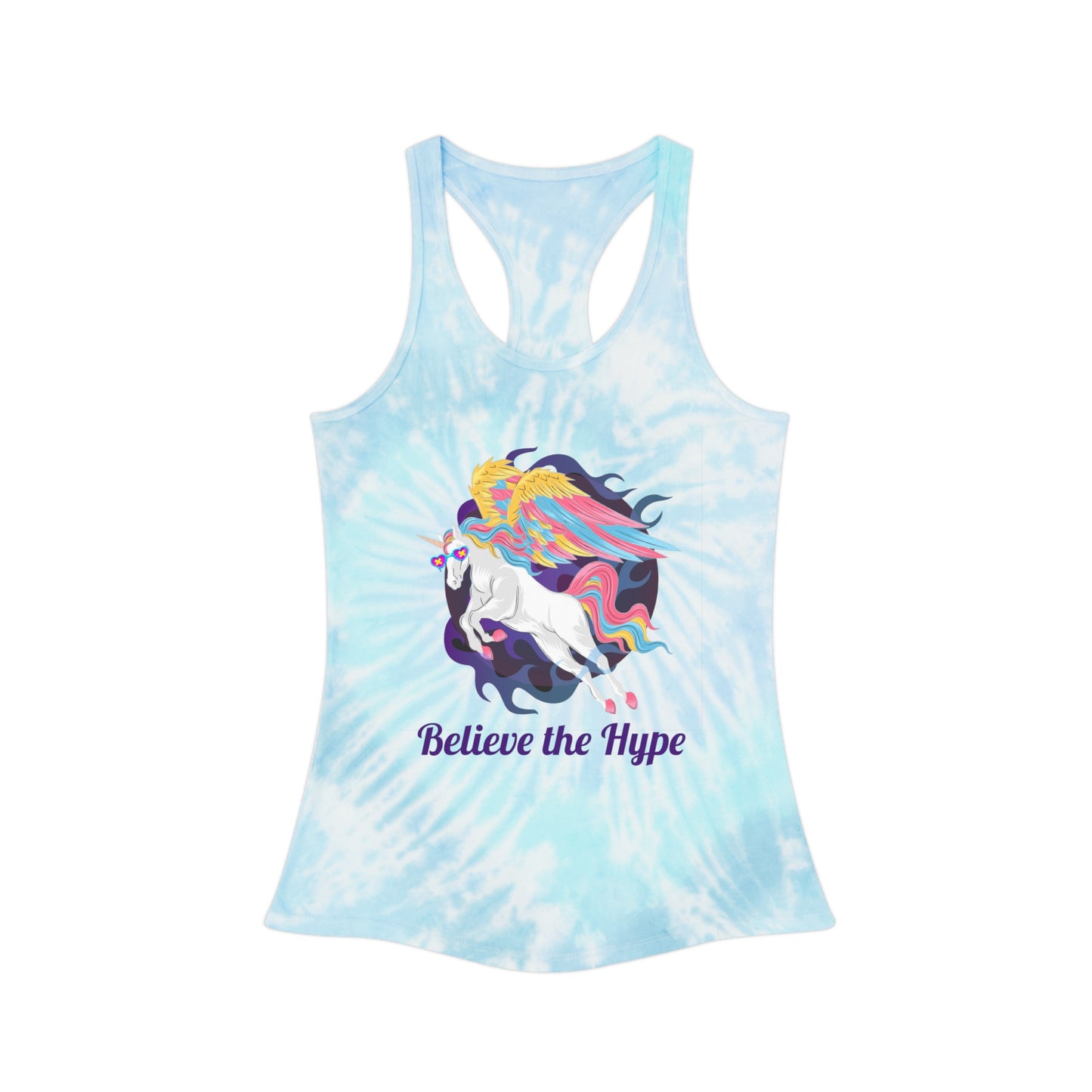 Believe the Hype Womens Tie Dye Racerback Tank Top