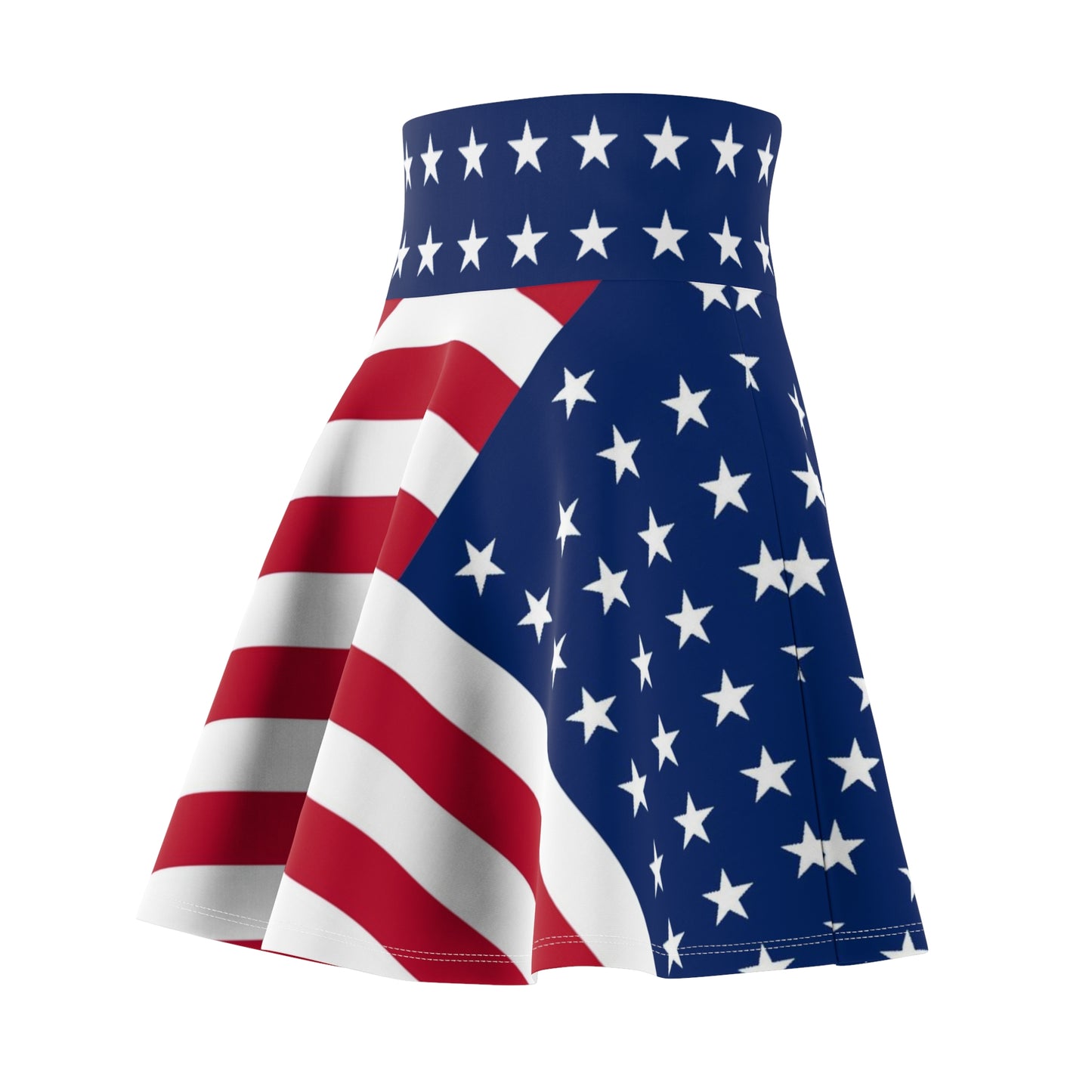 Women's American Flag Skirt, Cute Patriotic Skater Skirt for Summer Independence Day, Sweat and Stain Resistant