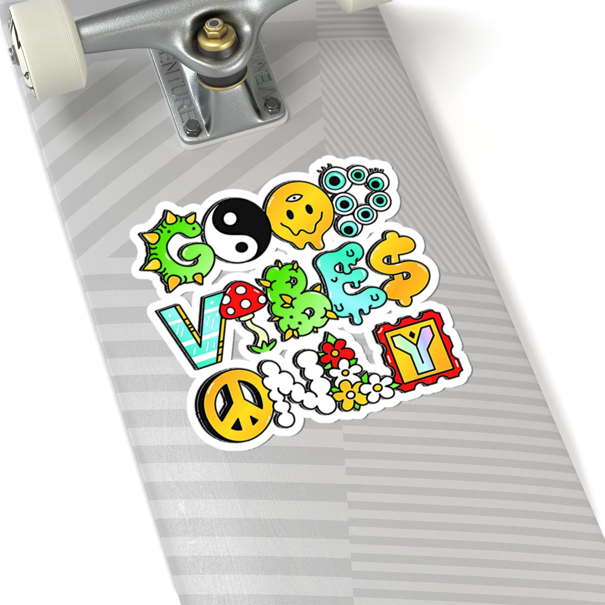 Good Vibes Only Hippie waterproof Decal no-bubble sticker for car, laptop, book, water bottle, etc