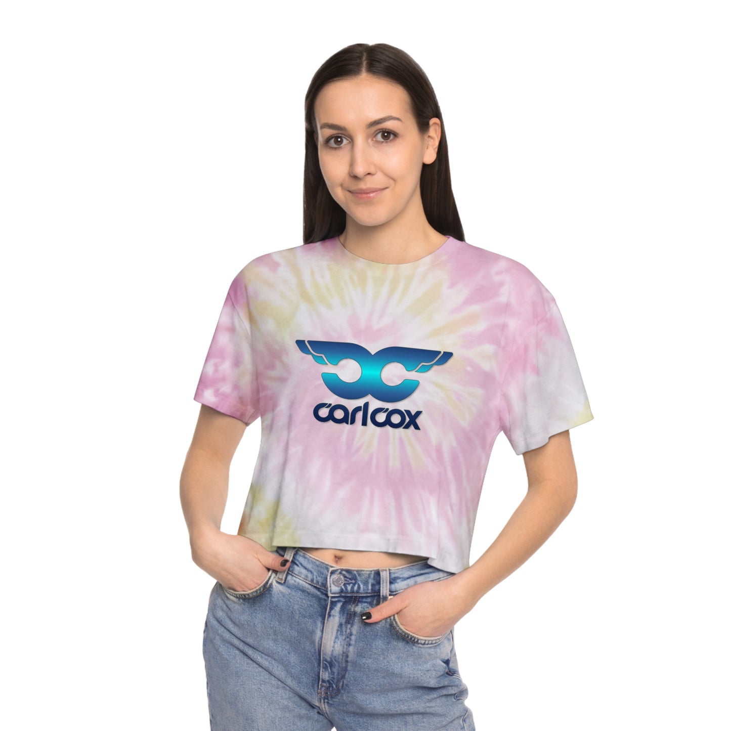 Carl Cox Women's Tie-Dye Crop Top Sweat Proof Rave Music Festival Shirt
