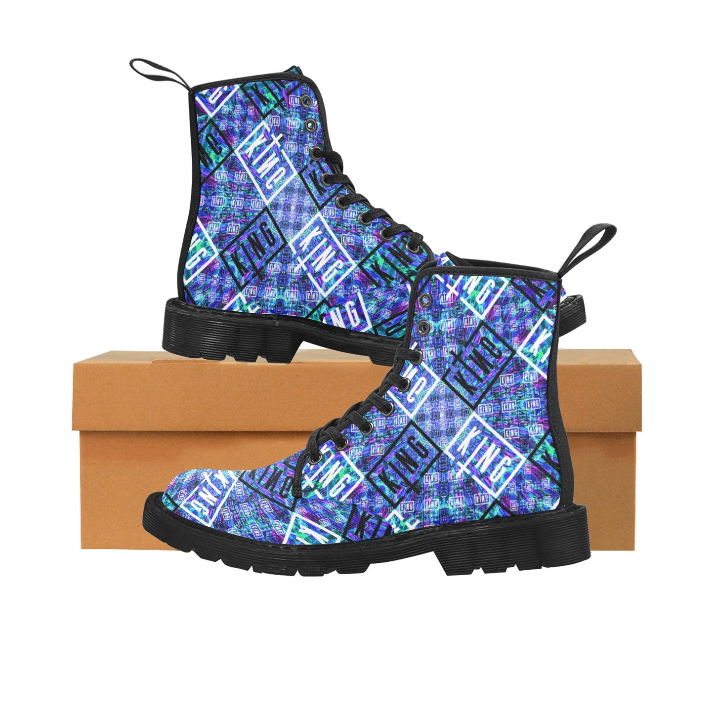 Limited Edition EDM Artists Men's Lace Up Canvas Boots Comfortable Waterproof Festival Camping Hiking Shoes for Men