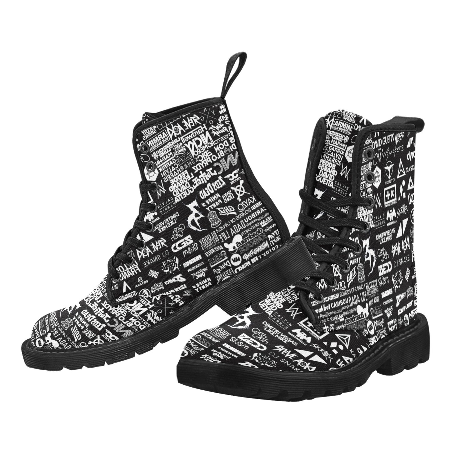 Limited Edition EDM Artists Men's Lace Up Canvas Boots Comfortable Waterproof Festival Camping Hiking Shoes for Men