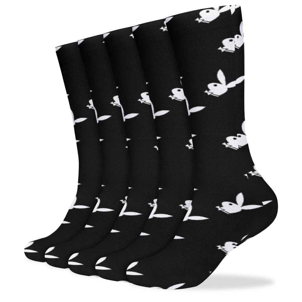 Playboy Bunny Socks 5 Pack Sweat-Proof Odor-Resistant Breathable Large Socks